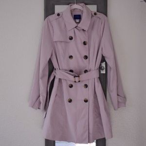NWT! Simply Styled Double Breasted Lavender/Lilac Belted Trench Coat SZ M